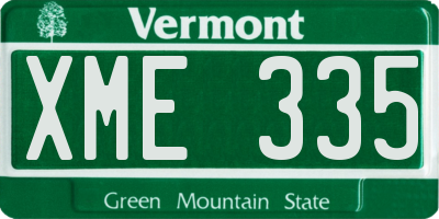 VT license plate XME335