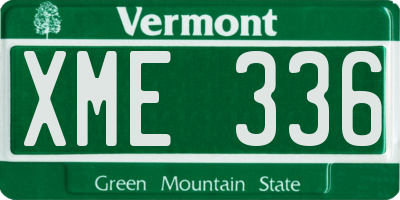 VT license plate XME336