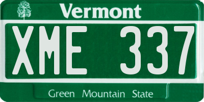 VT license plate XME337