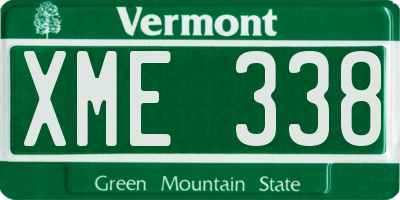 VT license plate XME338