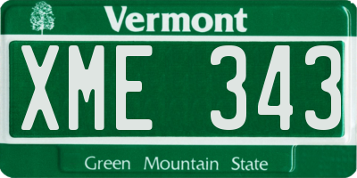 VT license plate XME343