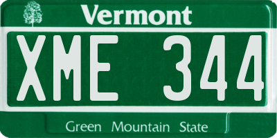 VT license plate XME344