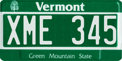 VT license plate XME345