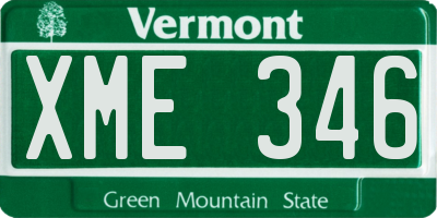 VT license plate XME346