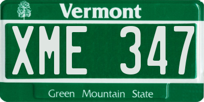 VT license plate XME347