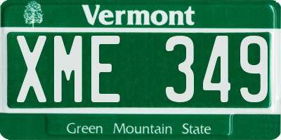 VT license plate XME349