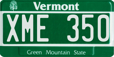 VT license plate XME350