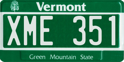 VT license plate XME351