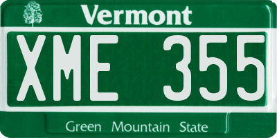 VT license plate XME355