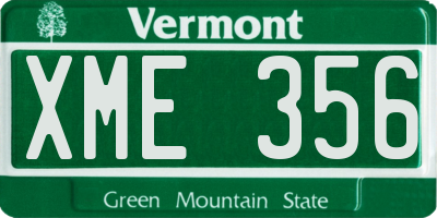 VT license plate XME356