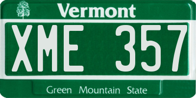 VT license plate XME357