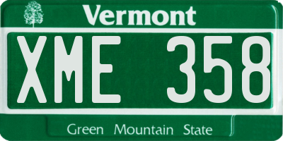 VT license plate XME358
