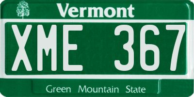VT license plate XME367