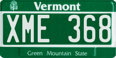 VT license plate XME368