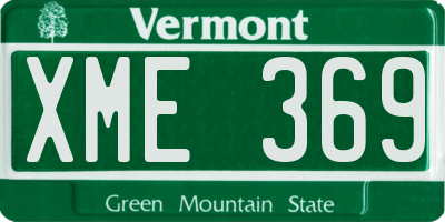 VT license plate XME369