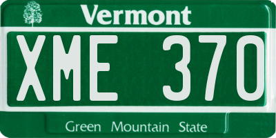 VT license plate XME370
