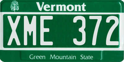 VT license plate XME372