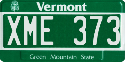 VT license plate XME373