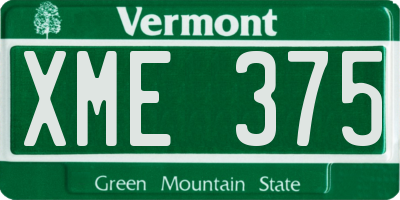 VT license plate XME375