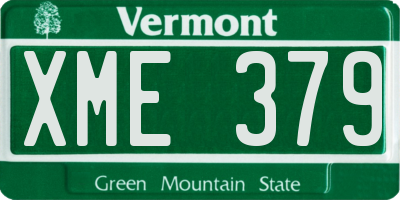 VT license plate XME379
