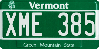 VT license plate XME385