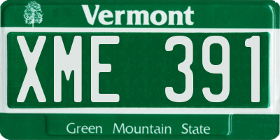 VT license plate XME391