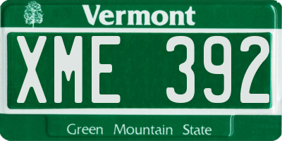 VT license plate XME392