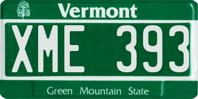 VT license plate XME393