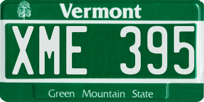 VT license plate XME395