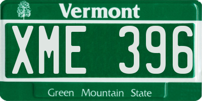 VT license plate XME396