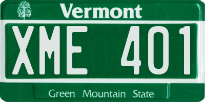 VT license plate XME401