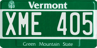 VT license plate XME405