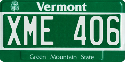 VT license plate XME406