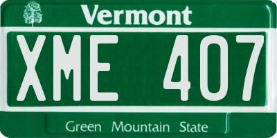 VT license plate XME407