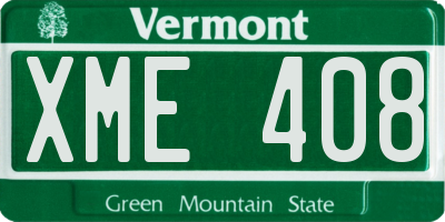 VT license plate XME408