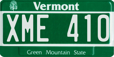 VT license plate XME410