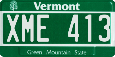 VT license plate XME413