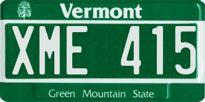 VT license plate XME415