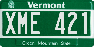 VT license plate XME421
