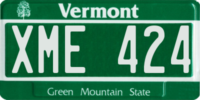 VT license plate XME424