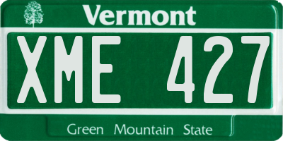 VT license plate XME427
