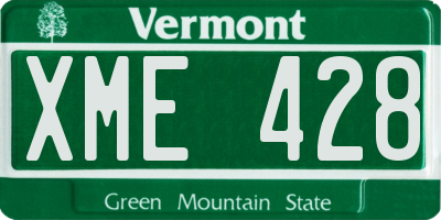 VT license plate XME428