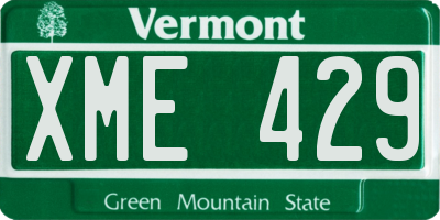 VT license plate XME429