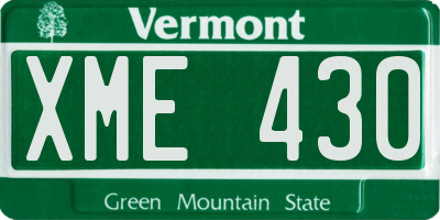 VT license plate XME430