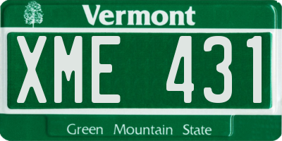 VT license plate XME431