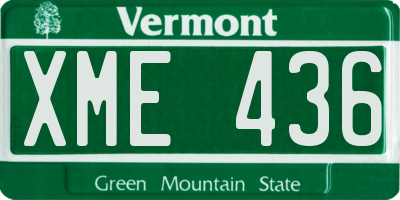 VT license plate XME436