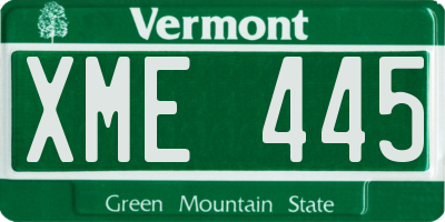 VT license plate XME445