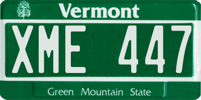 VT license plate XME447