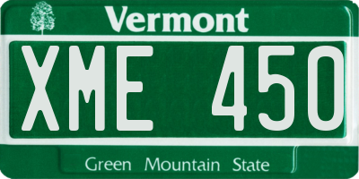 VT license plate XME450