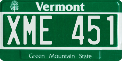 VT license plate XME451